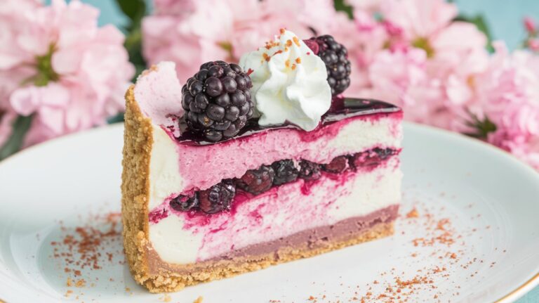 Discover the Elegance of Pitaya and Black Goji Berry Cheesecake