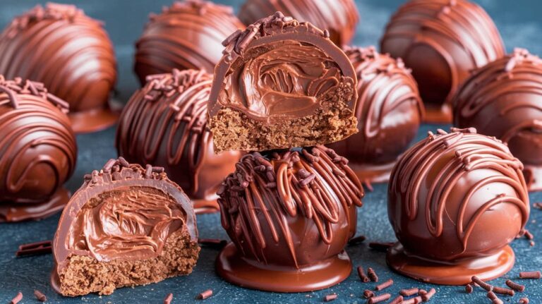 Nutella Truffles with Hazelnut Topping: Nutella Truffles topped with crushed hazelnuts, showcasing their smooth, creamy texture and irresistible chocolate center on a white ceramic plate.