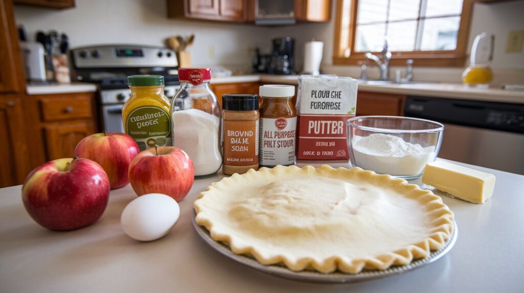 A slice of homemade apple pie with a perfectly flaky crust, showing the warm apple filling oozing out. Steam rises from the freshly cut piece, highlighting the comforting, homemade goodness of this timeless dessert.