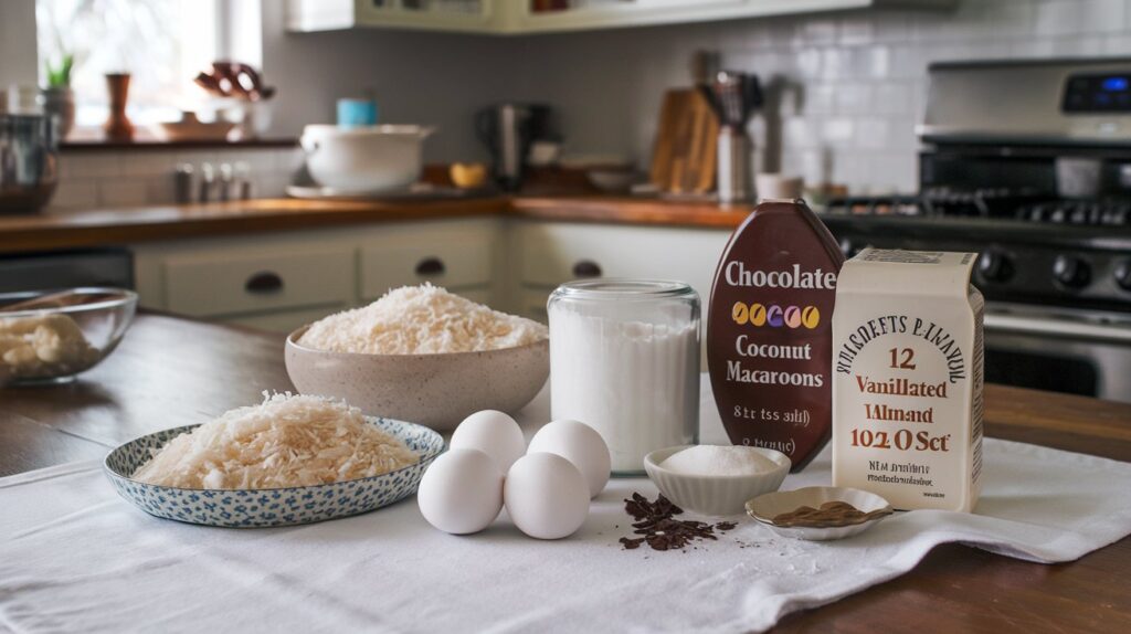 A batch of Chocolate Dipped Coconut Macaroons, with crisp coconut shreds baked to perfection and beautifully dipped in rich chocolate, making these cookies a delightful combination of flavors