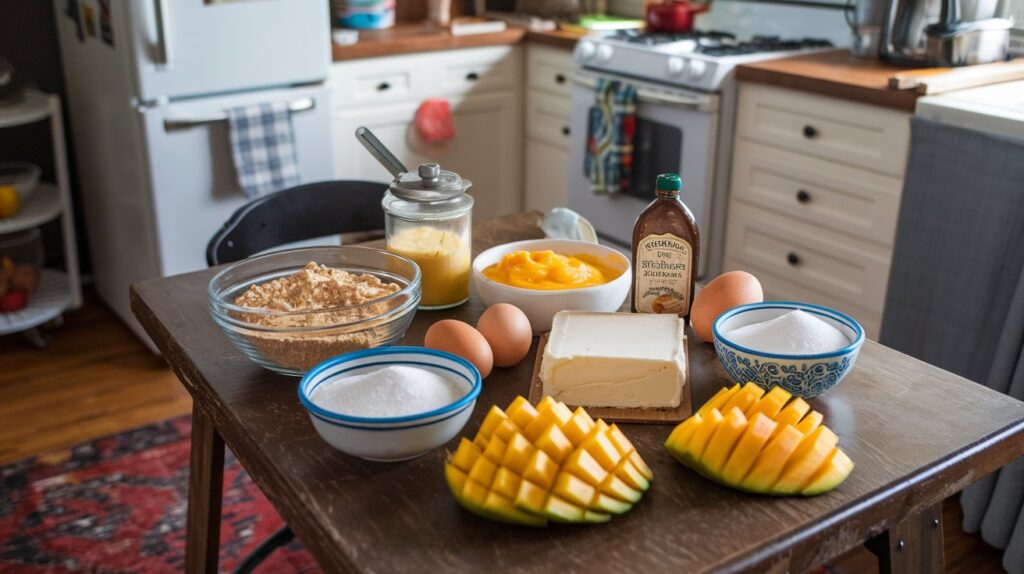 A tropical twist with shredded coconut baked into the crust and a luscious mango layer atop the creamy cheesecake. Garnished with toasted coconut flakes, these Juicy Mango Cheesecake Bars deliver a delightful blend of textures and flavors.
