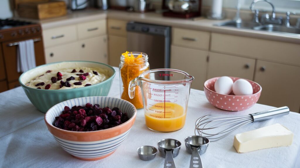 A batch of Cranberry-Orange Winter Muffins, with vibrant red cranberries and a hint of citrus zest, perfect for a cozy winter morning