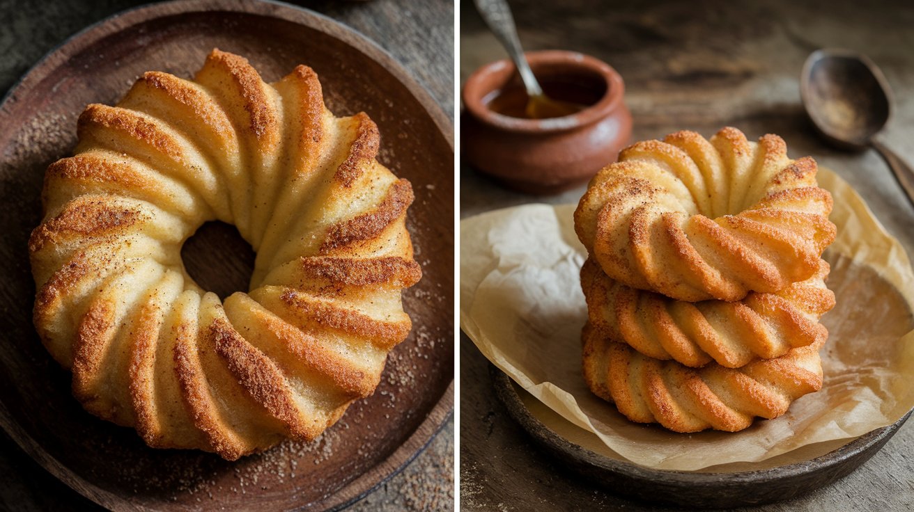 A plate of authentic Mexican buñuelos, featuring golden, crispy fried dough topped with a dusting of cinnamon sugar, perfect for a sweet and traditional treat