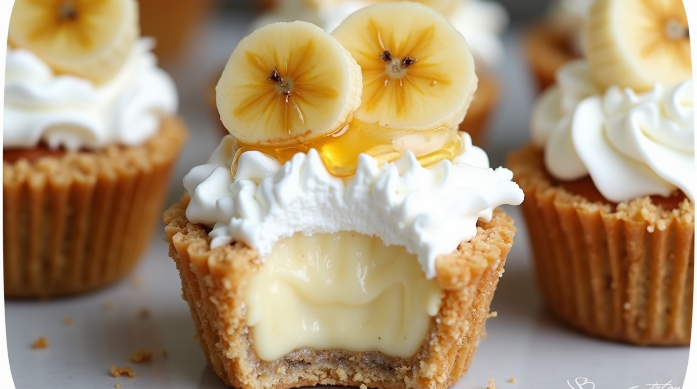 No-Bake Mini Banana Cream Pies, a classic dessert made easy with a creamy filling and fresh bananas