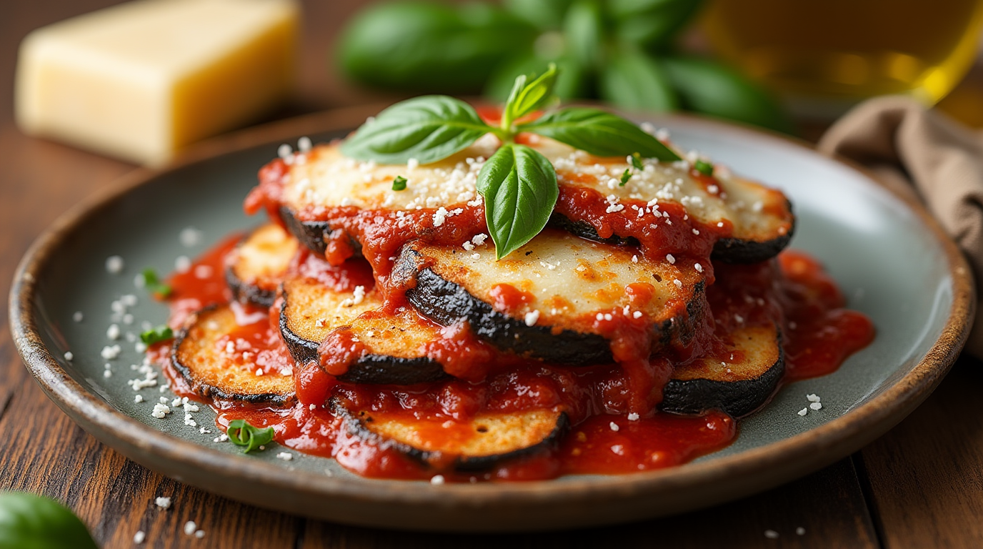 Golden, crispy eggplant slices perfectly breaded and layered with rich marinara sauce and melted mozzarella, creating a deliciously crunchy and cheesy Crispy Eggplant Parmesan. A crispy outer layer gives way to a tender, flavorful interior, making it the ultimate comfort food