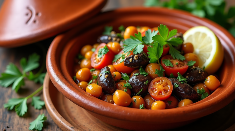 A vibrant and aromatic Eggplant & Chickpea Tagine, cooked with tender eggplant, hearty chickpeas, and a blend of fragrant spices. This dish is a perfect balance of savory and slightly sweet, offering a rich, plant-based meal that’s full of flavor. Serve with couscous or crusty bread for a complete meal!