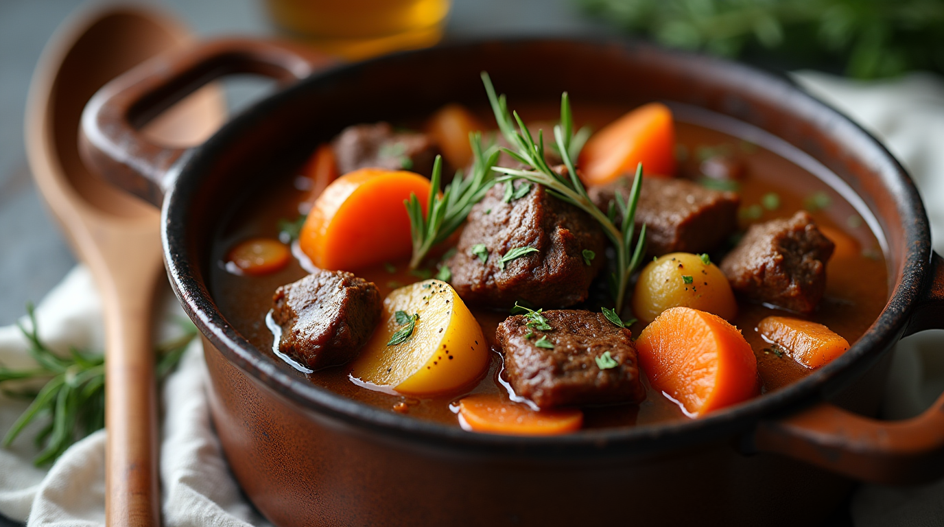 A rich, flavorful Slow-Cooked Lamb Stew simmered to perfection with tender lamb, fresh vegetables, and aromatic herbs. The slow-cooking process brings out the deep, savory flavors, creating a comforting and satisfying dish that’s perfect for chilly evenings. Ideal for family dinners or special occasions